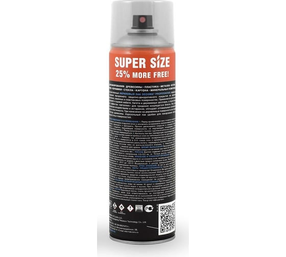 Аэрозольный лак Decorix PROFESSIONAL SUPER SIZE (акриловый; бесцветный; глянцевый; 650 мл) 0139-32 DX