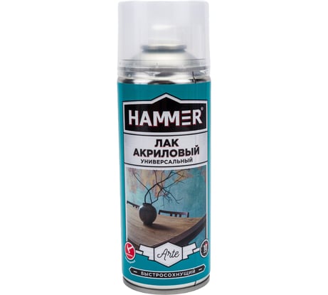 Акриловый лак Hammer глянцевый, аэрозольный, 0.23 кг, 0.52 л ЭК000140404