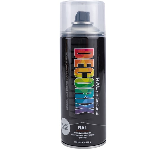 Аэрозольная эмаль Decorix RAL PROFESSIONAL (глянцевая; телегрей 4 RAL 7047; 520 мл) 0138-7047 DX