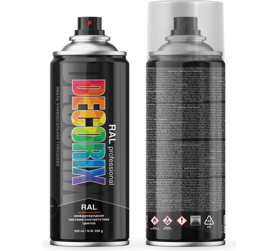 Аэрозольная эмаль Decorix RAL PROFESSIONAL (глянцевая; сигнальный красный RAL 3001; 520 мл) 0138-3001 DX
