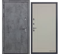 Дверь DIVA 51 2050x860 мм Левая Бетон темный - Н10 Софт шампань УТ-00075366