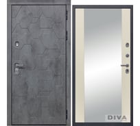 Дверь DIVA 51 Зеркало 2050x860 мм Правая Бетон темный - Д15 Софт шампань УТ-00074465