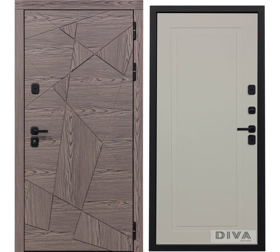 Дверь DIVA 97/2 2050x960 мм Правая Дуб коньяк - Н10 Софт шампань УТ-00074851