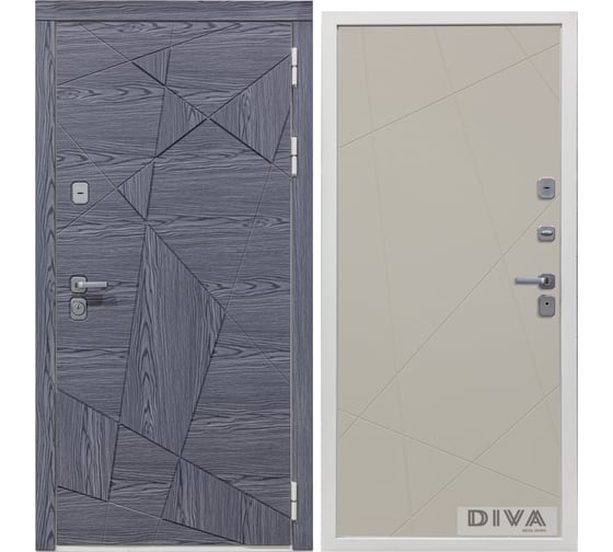 Дверь DIVA 97/3 2050x860 мм Правая Дуб графит - Д11 Софт шампань УТ-00074883 1