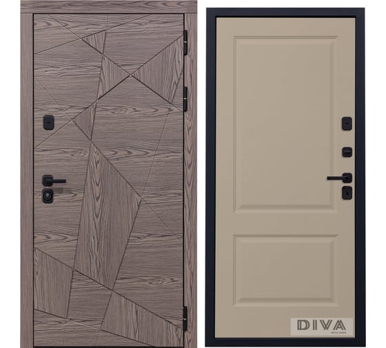 Дверь DIVA 97/2 2050x860 мм Правая Дуб коньяк - Д7 Софт шампань УТ-00074836 1