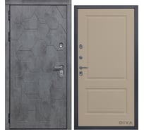 Дверь DIVA 51 2050x860 мм Левая Бетон темный - Д7 Софт шампань УТ-00071896