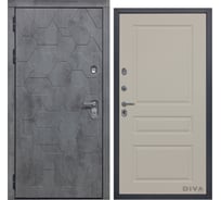 Дверь DIVA 51 2050x860 мм Левая Бетон темный - Д13 Софт шампань УТ-00075344