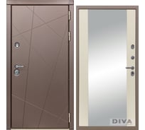 Дверь DIVA 50 Зеркало 2050x960 мм Правая Бронза - Д15 Софт шампань УТ-00075333