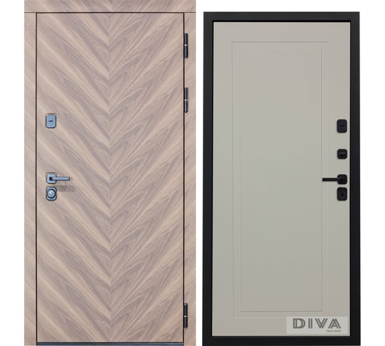 Дверь DIVA 98 2050x960 мм Правая Орех шоколадный - Н10 Софт шампань УТ-00075809