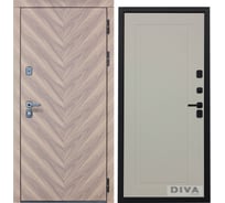 Дверь DIVA 98 2050x860 мм Правая Орех шоколадный - Н10 Софт шампань УТ-00075807