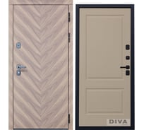 Дверь DIVA 98 2050x860 мм Правая Орех шоколадный - Д7 Софт шампань УТ-00075829