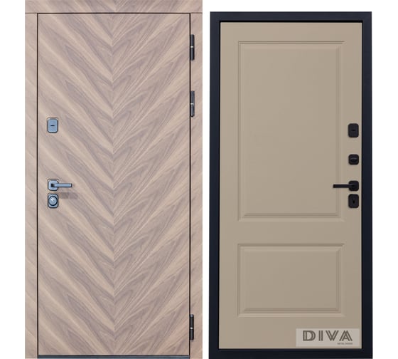 Дверь DIVA 98 2050x860 мм Правая Орех шоколадный - Д7 Софт шампань УТ-00075829