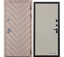 Дверь DIVA 98 2050x960 мм Правая Орех шоколадный - Д11 Софт шампань УТ-00075865