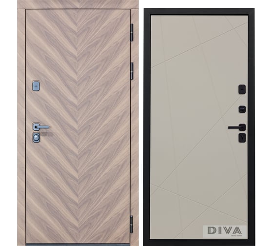 Дверь DIVA 98 2050x960 мм Правая Орех шоколадный - Д11 Софт шампань УТ-00075865 1