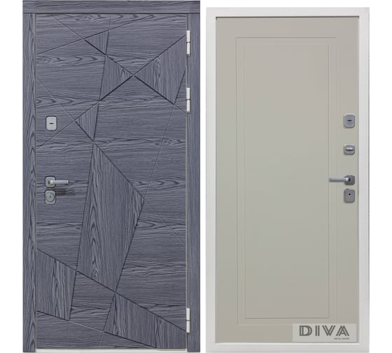 Дверь DIVA 97/3 2050x860 мм Правая Дуб графит - Н10 Софт шампань УТ-00074981 1
