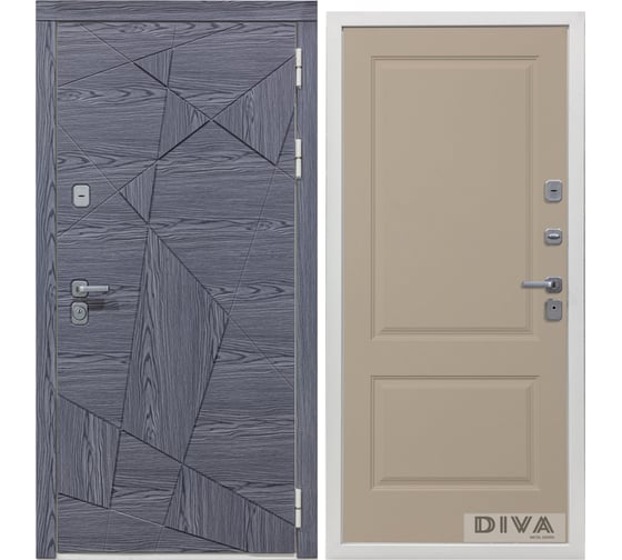 Дверь DIVA 97/3 2050x860 мм Правая Дуб графит - Д7 Софт шампань УТ-00074322