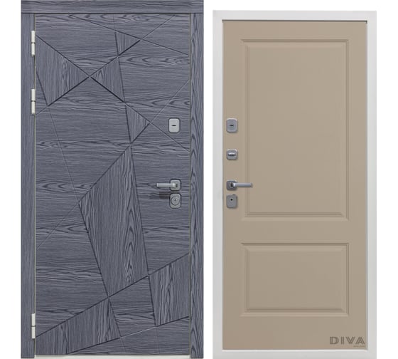 Дверь DIVA 97/3 2050x860 мм Левая Дуб графит - Д7 Софт шампань УТ-00074891