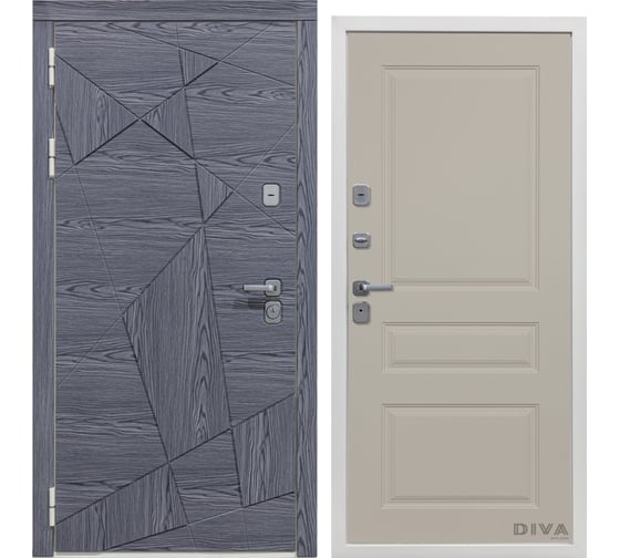 Дверь DIVA 97/3 2050x860 мм Левая Дуб графит - Д13 Софт шампань УТ-00074995 1