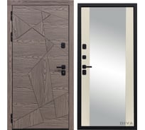 Дверь DIVA 97/2 2050x960 мм Зеркало Левая Дуб коньяк - Д15 Софт шампань УТ-00074859