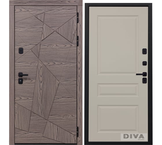 Дверь DIVA 97/2 2050x860 мм Правая Дуб коньяк - Д13 Софт шампань УТ-00073074 1