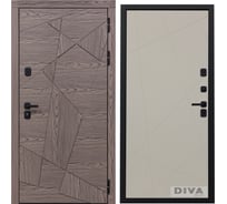 Дверь DIVA 97/2 2050x860 мм Правая Дуб коньяк - Д11 Софт шампань УТ-00072818