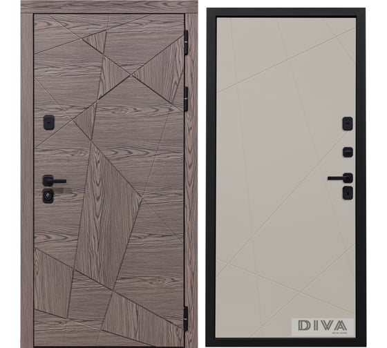 Дверь DIVA 97/2 2050x960 мм Правая Дуб коньяк - Д11 Софт шампань УТ-00072816