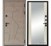 Дверь DIVA 97/1 2050x860 мм Зеркало Правая Дуб натуральный - Д15 Софт шампань УТ-00074997