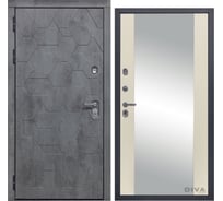Дверь DIVA 51 Зеркало 2050x960 мм Левая Бетон темный - Д15 Софт шампань УТ-00075390