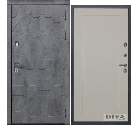 Дверь DIVA 51 2050x860 мм Правая Бетон темный - Н10 Софт шампань УТ-00075367 1