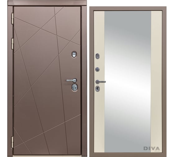 Дверь DIVA 50 Зеркало 2050x860 мм Левая Бронза - Д15 Софт шампань УТ-00075330 1