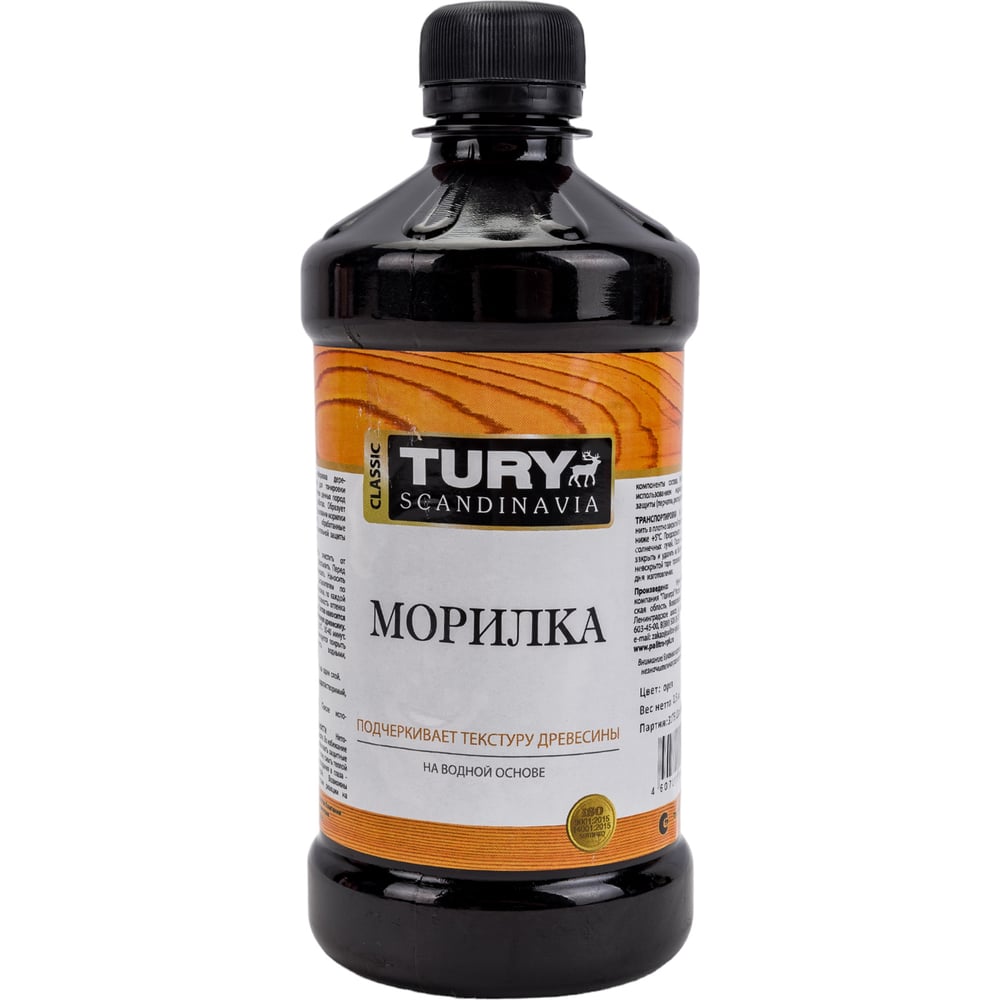 Деревозащитная морилка TURY орех, 0,5 л 2004580 - выгодная цена, отзывы ...