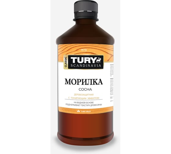 Деревозащитная морилка TURY сосна, 0,5 л 2006039