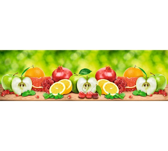 Кухонная панель ООО Пластмаркет Фрукты (ПВХ; 600x2000 мм) 4680009853799