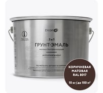Быстросохнущая грунт-эмаль по металлу Elcon (3 в 1 по ржавчине; матовая; коричневая; 10 кг) 00-00462653