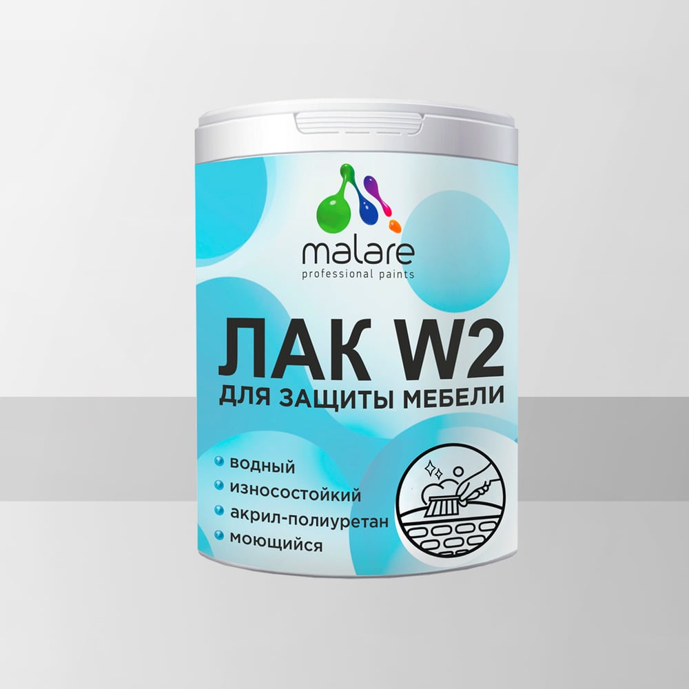 Лак для мебели, кухонных фасадов MALARE акрил-полиуретановый 0.9 кг ...
