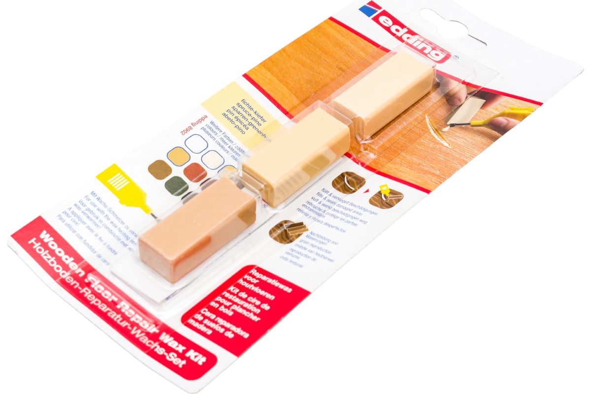 edding 8902 Kit de cires de restauration pour planchers en bois