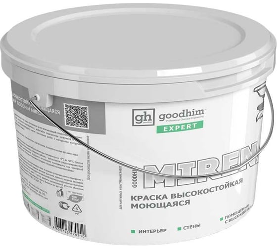 Колерованная краска Goodhim EXPERT MIRENA D2 RAL 040 70 30, высокостойкая, моющаяся, 2.4 л, 3.72 кг 50965