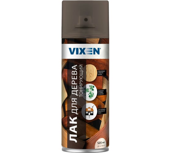 Тонирующий лак для дерева Vixen (тик; аэрозоль; 520 мл) VX91073 .