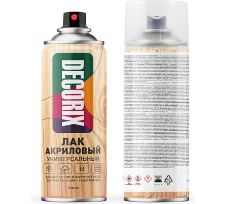 Аэрозольный акриловый лак Decorix (бесцветный; глянцевый; 520 мл) 0107-32 DX