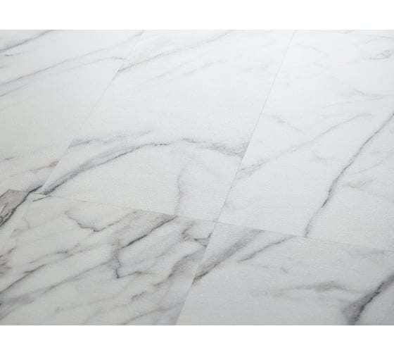 Виниловый пол с подложкой Lamiwood AQUAMARINE (Мрамор Бьянко; класс 43; 5 мм, микрофаска; 1,86 кв.м) M-01