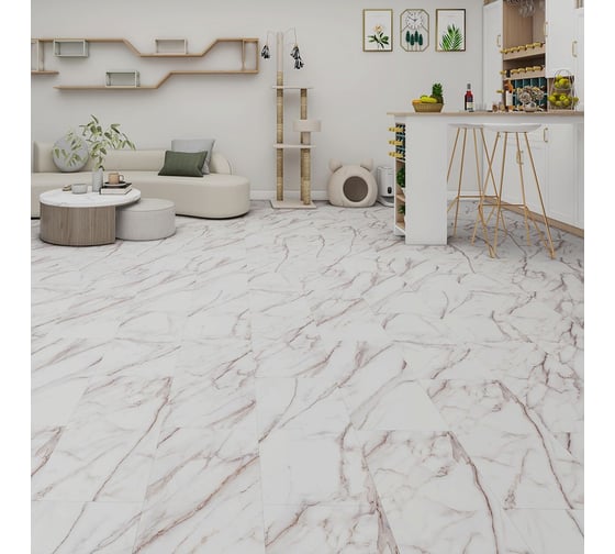 Виниловый пол с подложкой Lamiwood AQUAMARINE (Мрамор Примо; класс 43; 5 мм, микрофаска; 1,86 кв.м) M-02