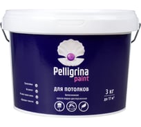 Акриловая краска для потолков PELLIGRINA PAINT белоснежная, 3 кг 231228