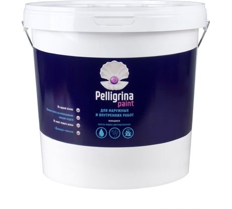 Акриловая краска PELLIGRINA PAINT для наружных и внутренних работ, моющаяся, белоснежная, 25 кг 231216