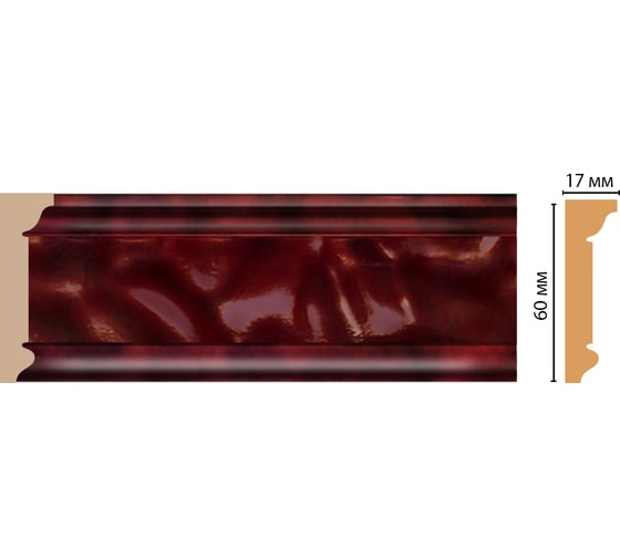 Плинтус потолочный Decomaster 60x17x2400 мм D216-62