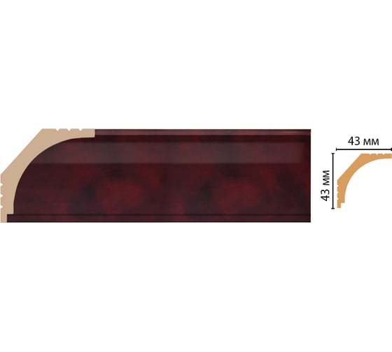 Плинтус потолочный Decomaster 43x43x2400 мм D109-62 ДМ