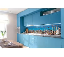 Кухонный фартук на стену ООО Оптион Рыбки (3000x600 мм; термоперевод) 7146