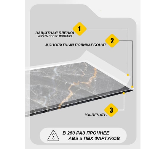Кухонный фартук Студия фартуков Туманный мрамор 3000x600 мм 3303247