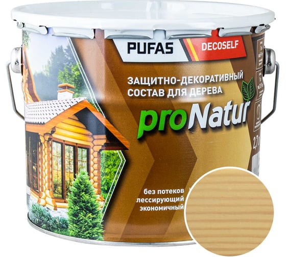 Лессирующий антисептик для дерева Pufas сосна Decoself 2,7л тов-200288