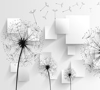 Фотообои Студия фотообоев Силуэты одуванчиков, 300x270 см, 3 полотна 1319289