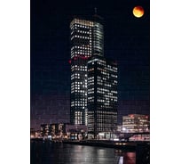 Фотообои Студия фотообоев Луна над мегаполисом, 200x270 см, 2 полотна 1218244